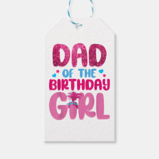 Dad And Mum Birthday Girl Family Matching Gift Tags