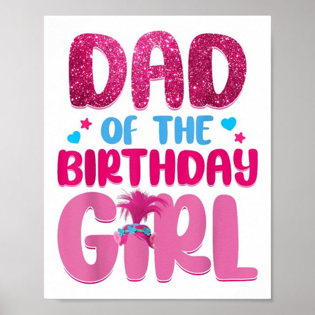 Dad And Mum Birthday Girl Family Matching Poster (Front)