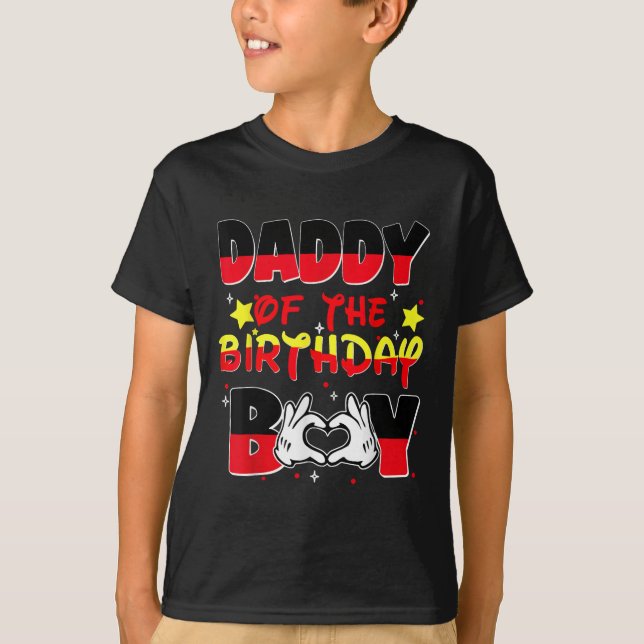 Dad And Mum Daddy Of The Birthday Boy Family Party T-Shirt (Front)