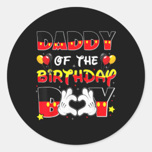Dad And Mum Daddy Of The Birthday Boy Tee Family P Classic Round Sticker