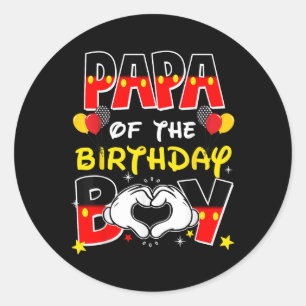 Dad And Mum Papa Of The Birthday Boy Family Party Classic Round Sticker