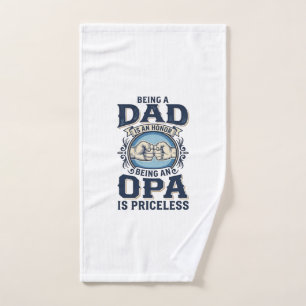 Dad and Opa Vintage Fist Bump Shirt Design_1 Hand Towel
