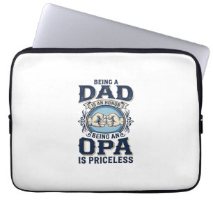 Dad and Opa Vintage Fist Bump Shirt Design_1 Laptop Sleeve