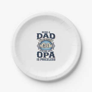 Dad and Opa Vintage Fist Bump Shirt Design_1 Paper Plate