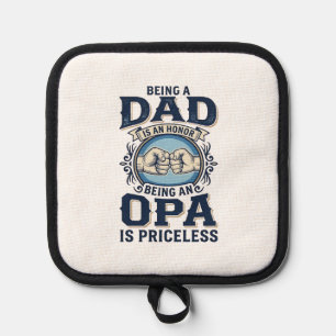 Dad and Opa Vintage Fist Bump Shirt Design_1 Pot Holder