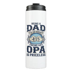 Dad and Opa Vintage Fist Bump Shirt Design_1 Thermal Tumbler