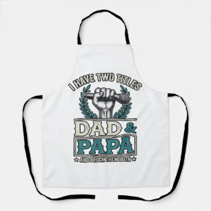 Dad And Papa Rock Titles Vintage Microphone Shirt_ Apron