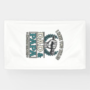 Dad And Papa Rock Titles Vintage Microphone Shirt_ Banner