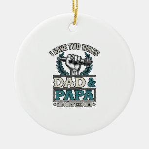 Dad And Papa Rock Titles Vintage Microphone Shirt_ Ceramic Tree Decoration