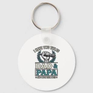 Dad And Papa Rock Titles Vintage Microphone Shirt_ Key Ring