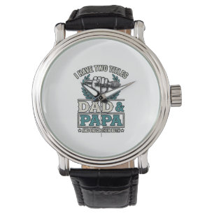 Dad And Papa Rock Titles Vintage Microphone Shirt_ Watch