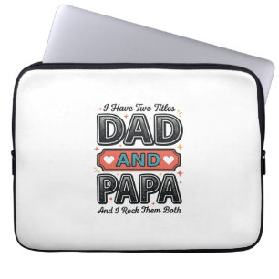 Dad And Papa Vintage Engraving Father Gift Design_ Laptop Sleeve