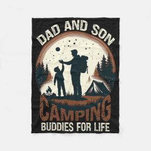 Dad And Son Camping Buddies For Life - Camp Campin Fleece Blanket