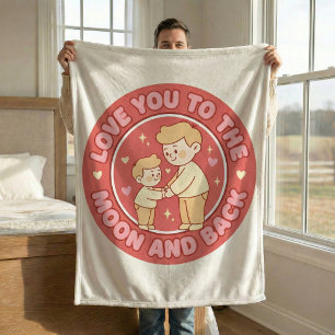 Dad and Son Cosy Fleece Blanket