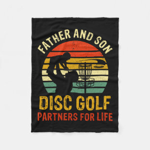 Dad And Son Disc Golf Partners For Life Fathers Da Fleece Blanket