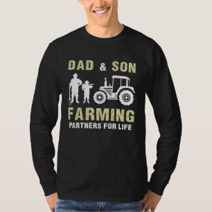 Dad And Son Farming Partners For Life Farmer Fathe T-Shirt