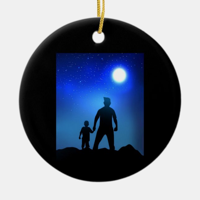 Dad And Son | Father And Son Ceramic Tree Decoration (Front)