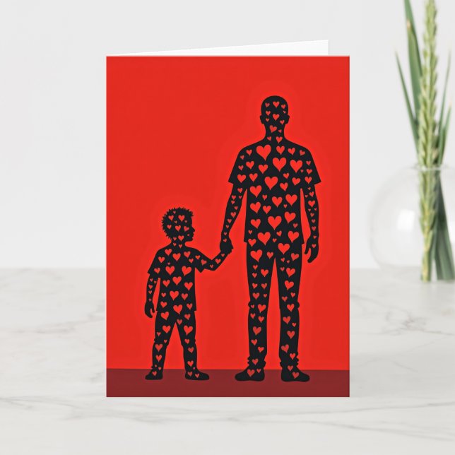Dad And Son Love Hearts Card (Front)