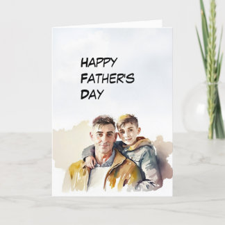 Dad and Son take a break Father's Day card