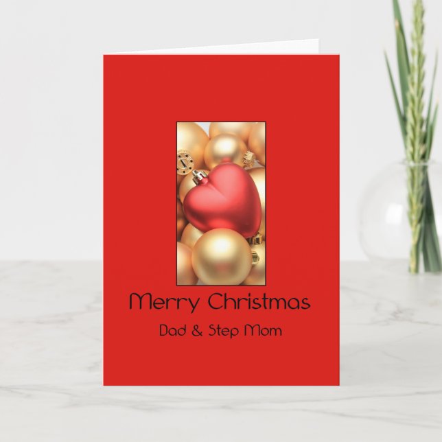 Dad and Step Mum Merry Christmas card (Front)