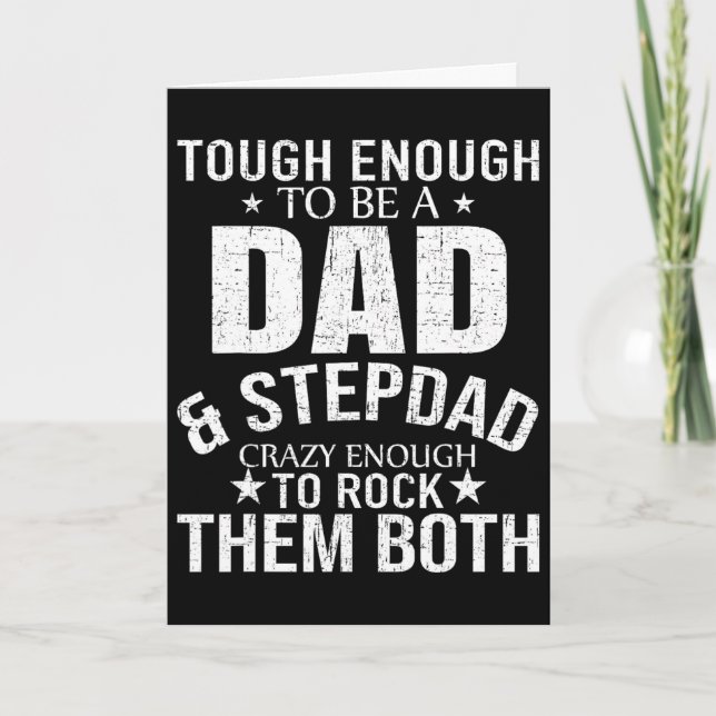 Dad And Stepdad Fathers Day Stepdad Step Dad  Card (Front)