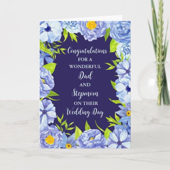Dad and Stepmom Wedding Day Congratulations Card (Front)