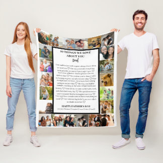 Dad appreciation | Fathers Day 22 Photo Collage Fleece Blanket