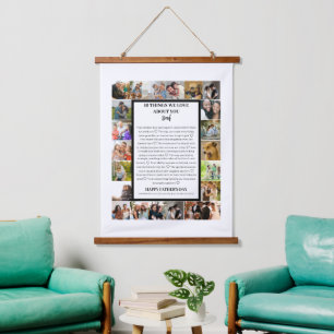 Dad appreciation Fathers Day 22 Photo Collage Hanging Tapestry