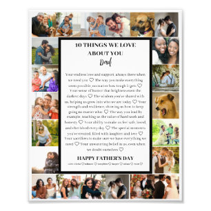 Dad appreciation Fathers Day 22 Photo Collage Print