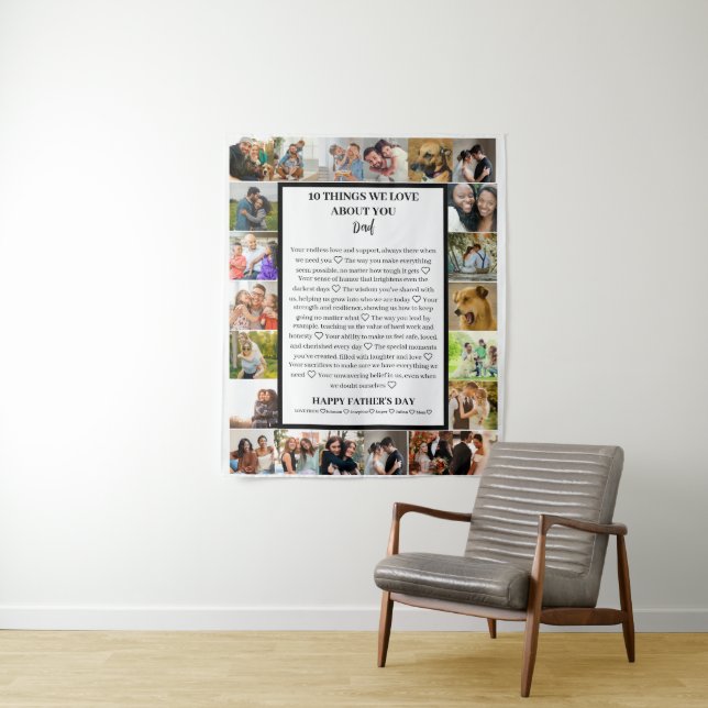 Dad appreciation | Fathers Day 22 Photo Collage Tapestry (In Situ)