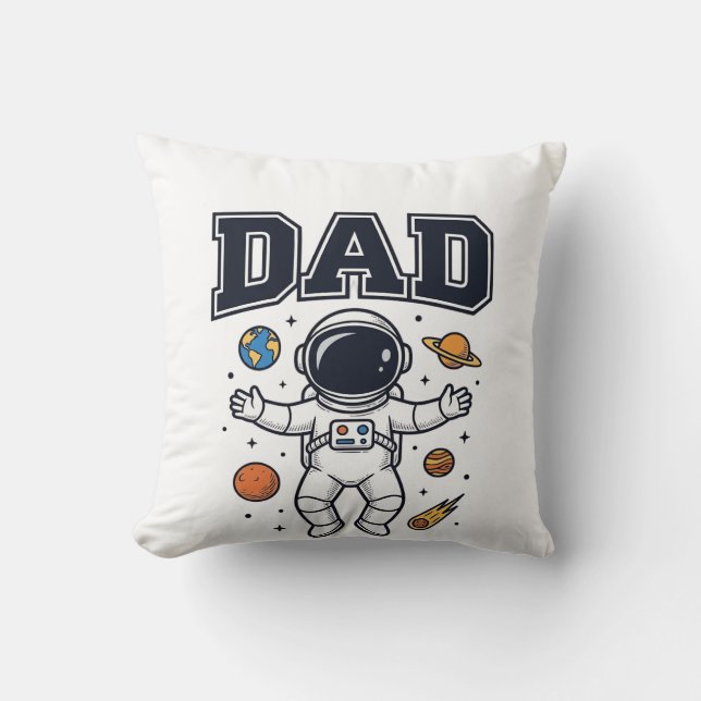 Dad Astronaut Space Vector Shirt Design_1 Cushion (Front)