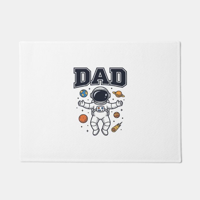 Dad Astronaut Space Vector Shirt Design_1 Doormat (Front)