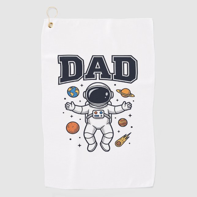 Dad Astronaut Space Vector Shirt Design_1 Golf Towel (Front)
