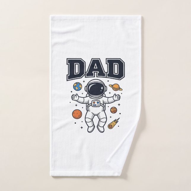 Dad Astronaut Space Vector Shirt Design_1 Hand Towel (Hand Towel)