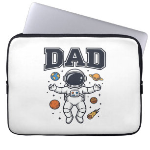 Dad Astronaut Space Vector Shirt Design_1 Laptop Sleeve