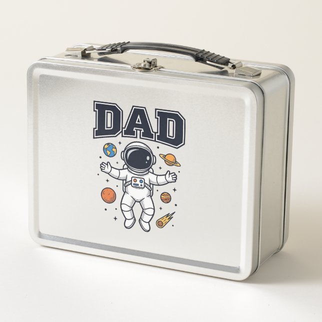 Dad Astronaut Space Vector Shirt Design_1 Metal Lunch Box (Front)