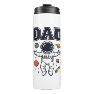 Dad Astronaut Space Vector Shirt Design_1 Thermal Tumbler