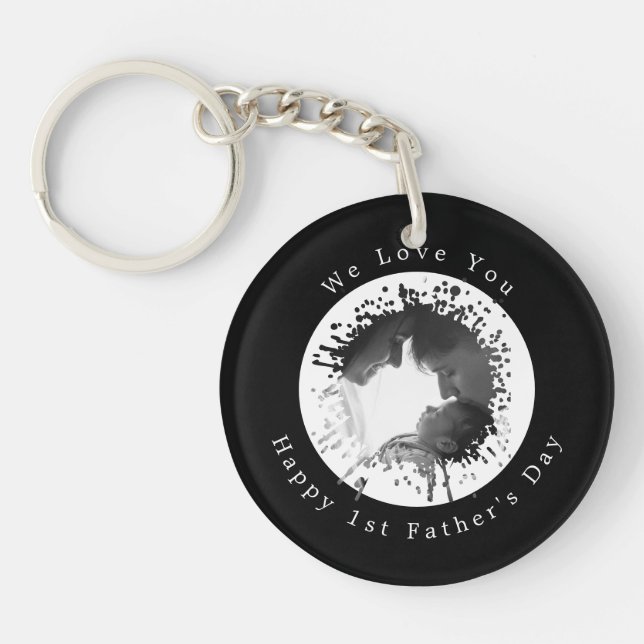 Dad & Baby - 1st Father's Day Keepsake Key Ring (Front)