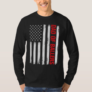 Dad Ballers American Flag Volleyball Softball Team T-Shirt