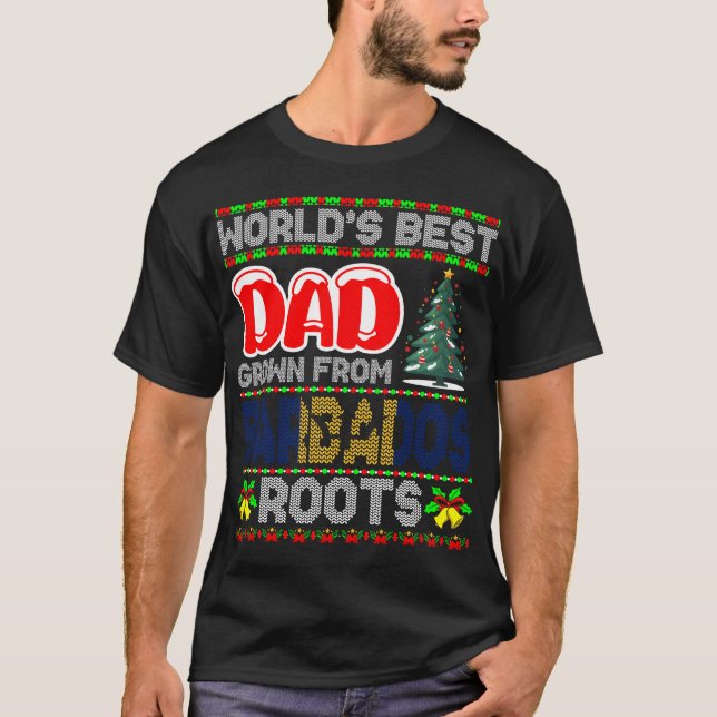 Dad Barbados Christmas Gift Idea Ugly Sweater (Front)