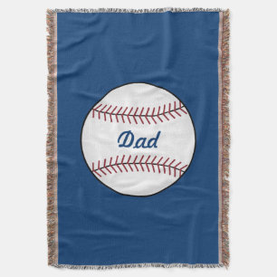 Dad Baseball Throw Blanket