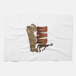 Dad Basketball Vintage Engraving Shirt Design_1 Tea Towel