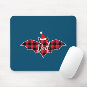Dad Bat Christmas Papa Pajama Red Plaid Buffalo Mouse Pad