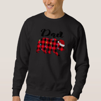 Dad Bear Buffalo Red Plaid Lights Christmas Pajama Sweatshirt