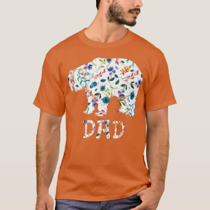 Dad Bear Floral Gifts Matching Family Flower Premi T-Shirt