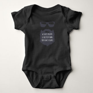 Dad beard Baby One Piece Body Suit black on black Bodysuit