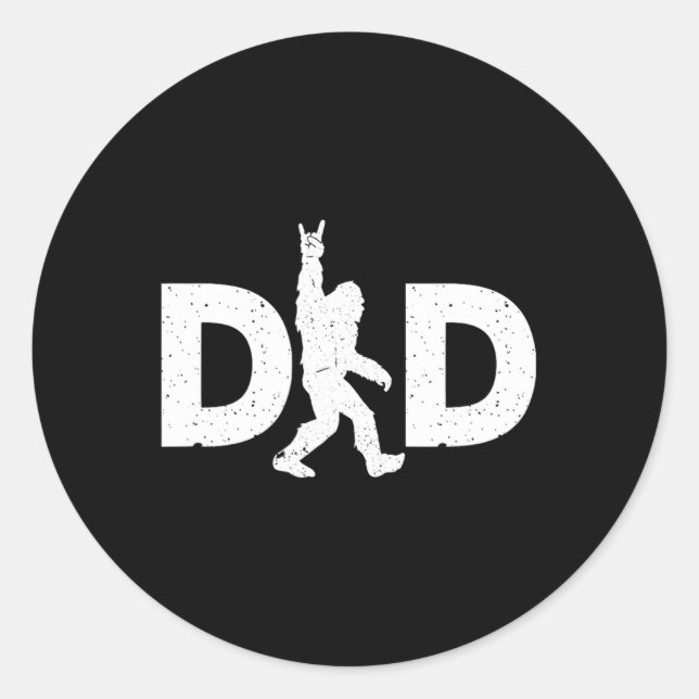 Dad Bigfoot Fathers Day  Classic Round Sticker (Front)