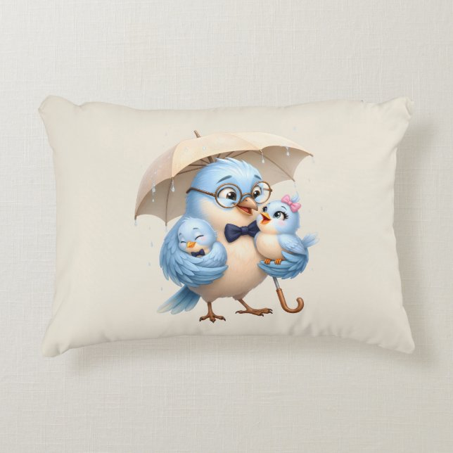 Dad Bird Accent Pillow Family Decor (Front)