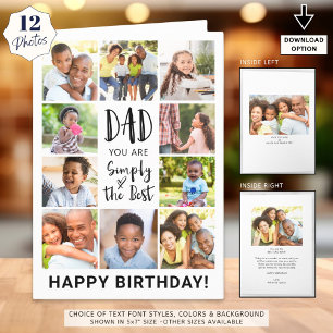 Dad Birthday 12 Photos Simply The Best Card