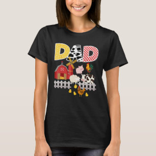 Dad Birthday Boy Farm Animal Farming Farmer Family T-Shirt